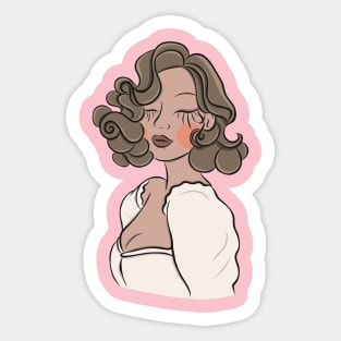 Elegant woman in a dress. Sticker